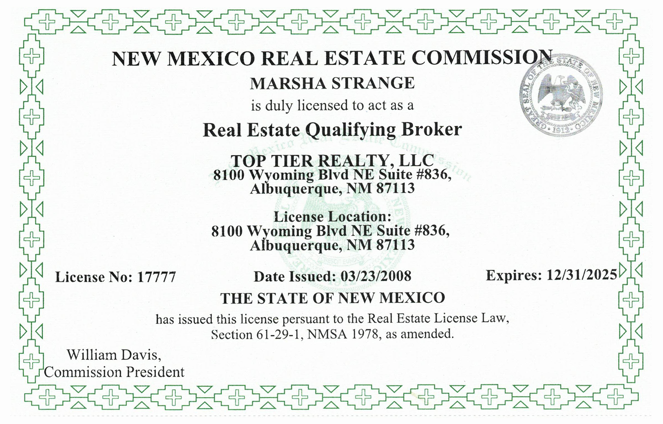 marsha-strange nm license
